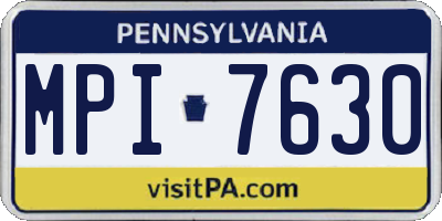 PA license plate MPI7630