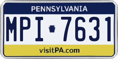 PA license plate MPI7631