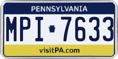 PA license plate MPI7633