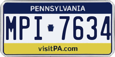 PA license plate MPI7634