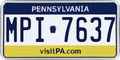 PA license plate MPI7637