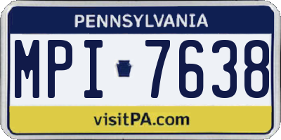 PA license plate MPI7638