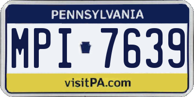 PA license plate MPI7639