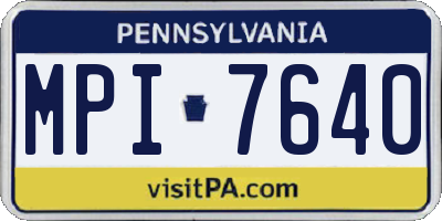 PA license plate MPI7640