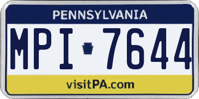PA license plate MPI7644