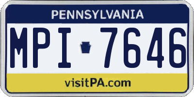 PA license plate MPI7646