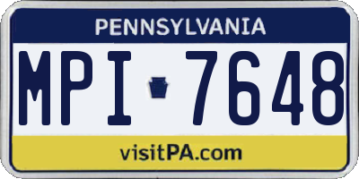 PA license plate MPI7648