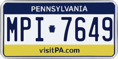 PA license plate MPI7649
