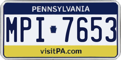 PA license plate MPI7653