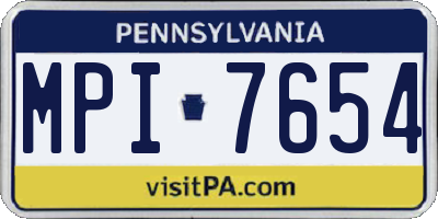 PA license plate MPI7654