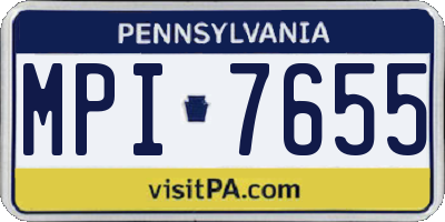 PA license plate MPI7655