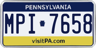 PA license plate MPI7658
