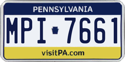 PA license plate MPI7661