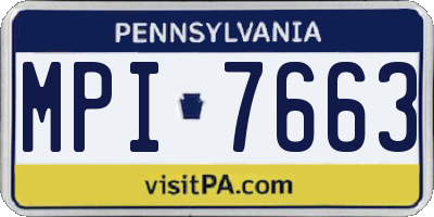 PA license plate MPI7663