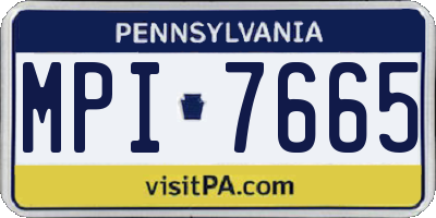 PA license plate MPI7665