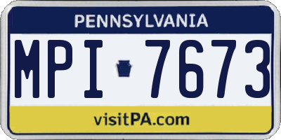 PA license plate MPI7673