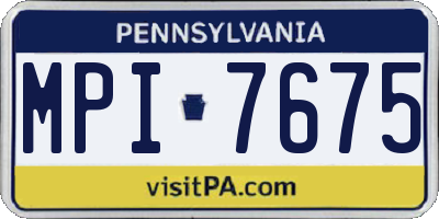 PA license plate MPI7675