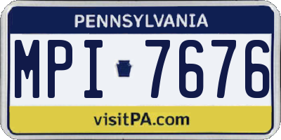 PA license plate MPI7676