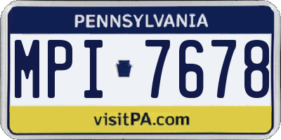 PA license plate MPI7678