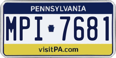 PA license plate MPI7681