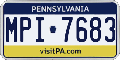 PA license plate MPI7683