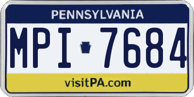 PA license plate MPI7684