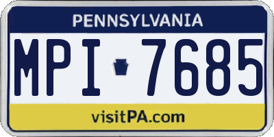 PA license plate MPI7685