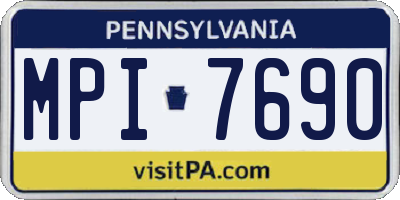 PA license plate MPI7690