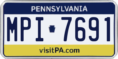 PA license plate MPI7691
