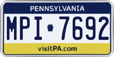 PA license plate MPI7692