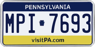 PA license plate MPI7693