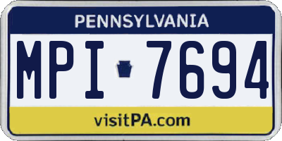 PA license plate MPI7694