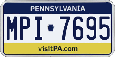 PA license plate MPI7695