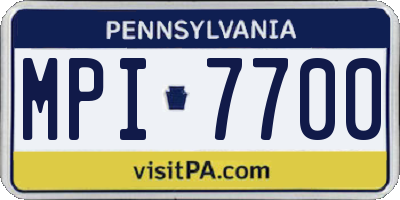 PA license plate MPI7700
