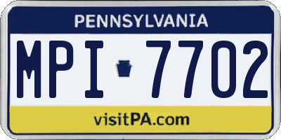 PA license plate MPI7702
