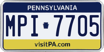 PA license plate MPI7705