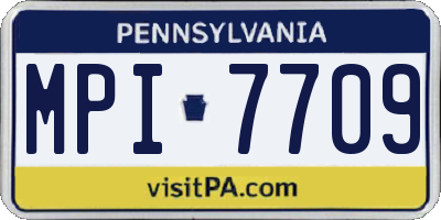 PA license plate MPI7709