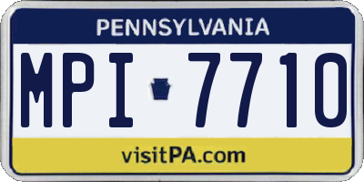 PA license plate MPI7710