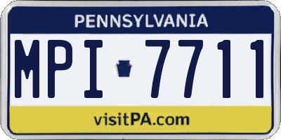 PA license plate MPI7711