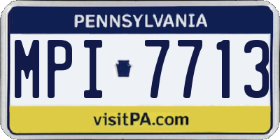 PA license plate MPI7713