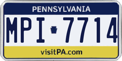 PA license plate MPI7714