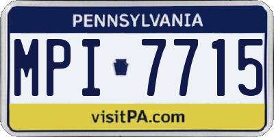 PA license plate MPI7715
