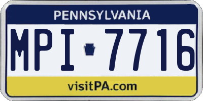 PA license plate MPI7716