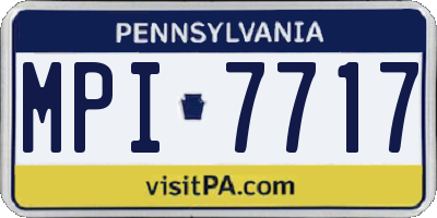 PA license plate MPI7717