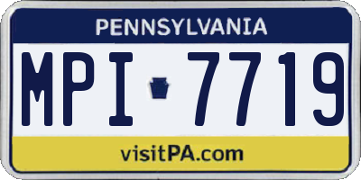 PA license plate MPI7719