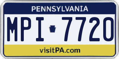 PA license plate MPI7720