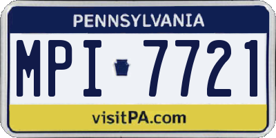 PA license plate MPI7721