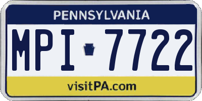 PA license plate MPI7722