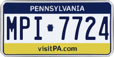 PA license plate MPI7724