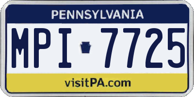 PA license plate MPI7725